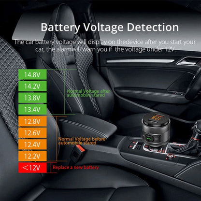 C57 QC3.0 Wireless FM Transmitter Fast Car Charger Bluetooth 5.0 Hands-free Car Modulator USB Flash Memory MP3 Player - In Car by buy2fix | Online Shopping UK | buy2fix