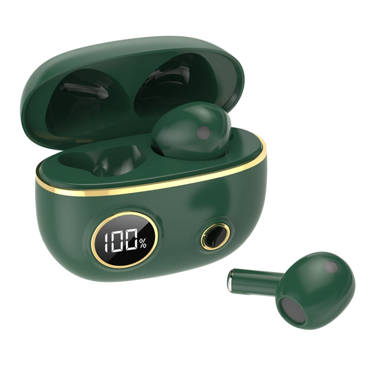 PRO100 TWS Bluetooth 5.2 Noise Canceling Waterproof Earphones 9D Stereo Sports Headphone with Charging Case(Green) - Bluetooth Earphone by buy2fix | Online Shopping UK | buy2fix