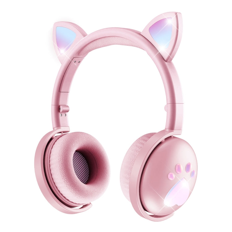 BK9 HiFi 7.1 Surround Sound Cat Claw Luminous Cat Ear Bluetooth Gaming Headset with Mic(Pink) - Multimedia Headset by buy2fix | Online Shopping UK | buy2fix