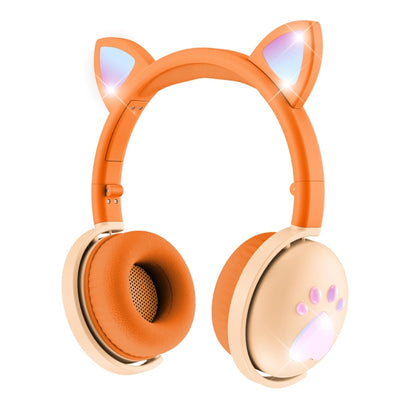 BK9 HiFi 7.1 Surround Sound Cat Claw Luminous Cat Ear Bluetooth Gaming Headset with Mic(Orange) - Multimedia Headset by buy2fix | Online Shopping UK | buy2fix