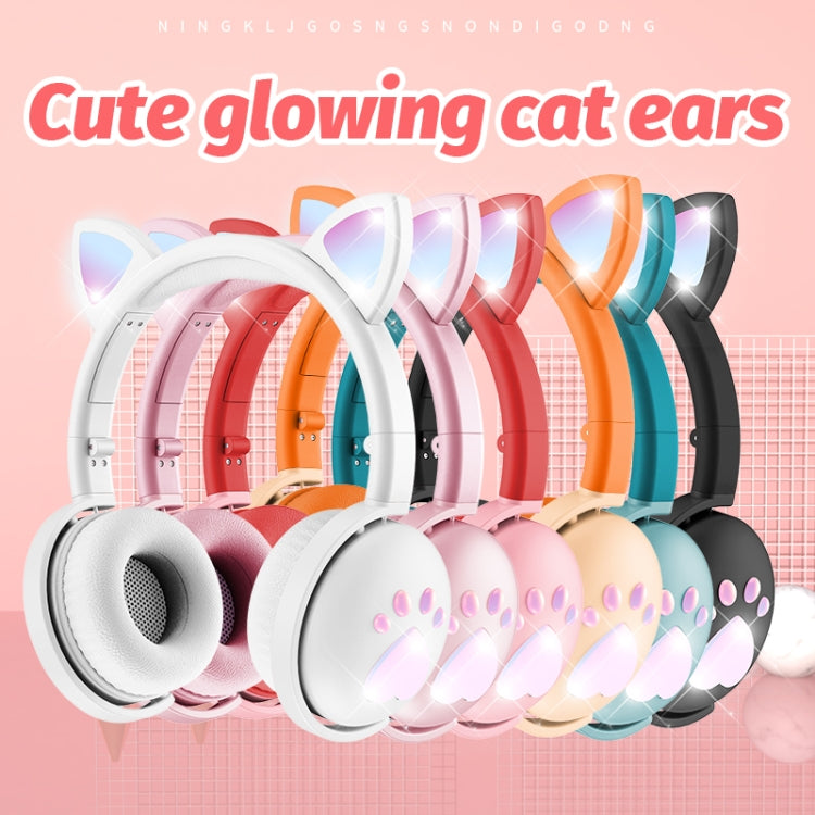 BK9 HiFi 7.1 Surround Sound Cat Claw Luminous Cat Ear Bluetooth Gaming Headset with Mic(Orange) - Multimedia Headset by buy2fix | Online Shopping UK | buy2fix