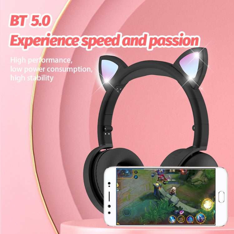 BK9 HiFi 7.1 Surround Sound Cat Claw Luminous Cat Ear Bluetooth Gaming Headset with Mic(Pink) - Multimedia Headset by buy2fix | Online Shopping UK | buy2fix