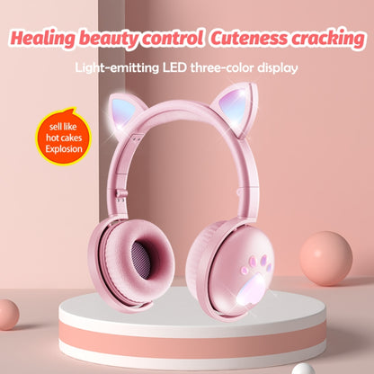 BK9 HiFi 7.1 Surround Sound Cat Claw Luminous Cat Ear Bluetooth Gaming Headset with Mic(Red) - Multimedia Headset by buy2fix | Online Shopping UK | buy2fix