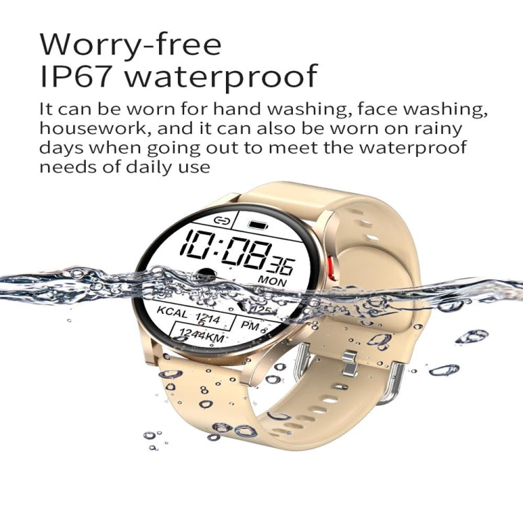 P30 1.3 inch Color Screen Smart Watch, IP67 Waterproof,Support Bluetooth Call/Heart Rate Monitoring/Blood Pressure Monitoring/Blood Oxygen Monitoring/Sleep Monitoring(Gold) - Smart Wear by buy2fix | Online Shopping UK | buy2fix