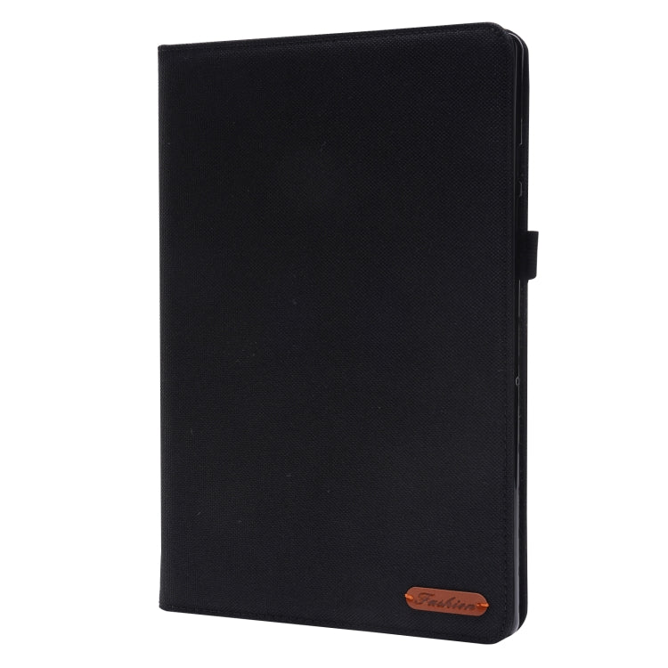 For Samsung Galaxy Tab A8 10.5 2021 Horizontal Flip Fabric PU Leather Tablet Case with Card Slots & Holder(Black) - Samsung Accessories by buy2fix | Online Shopping UK | buy2fix