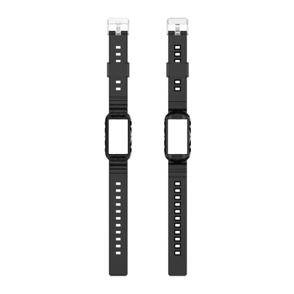 For Fitbit Charge 4 Silicone One Body Armor Watch Band(Black) - Smart Wear by buy2fix | Online Shopping UK | buy2fix