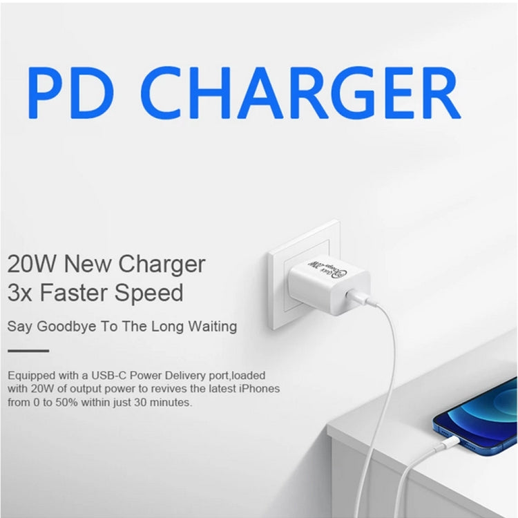 1m AU-20W PD USB-C / Type-C Travel Charger with USB-C to 8 Pin Data Cable, AU Plug - Apple Accessories by buy2fix | Online Shopping UK | buy2fix