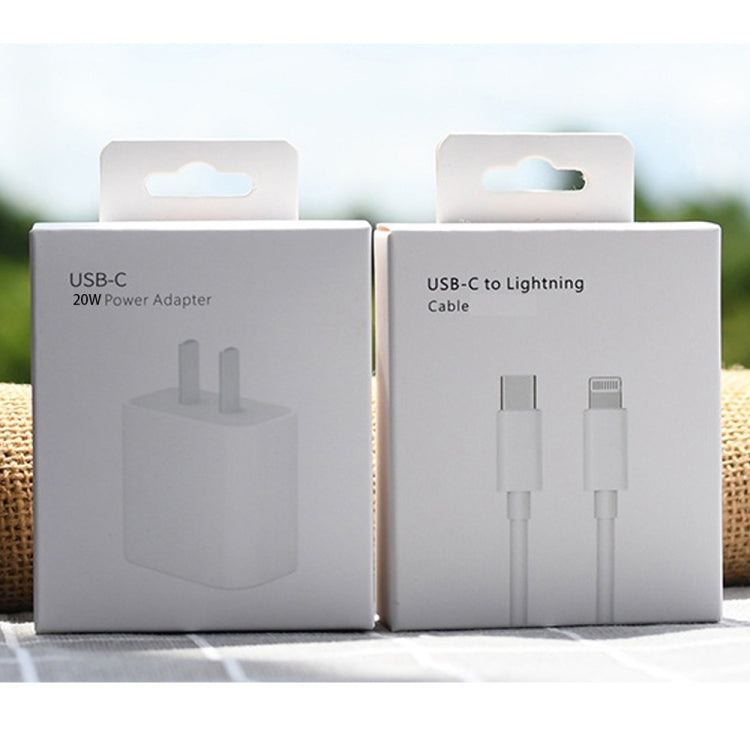 1m AU-20W PD USB-C / Type-C Travel Charger with USB-C to 8 Pin Data Cable, AU Plug - Apple Accessories by buy2fix | Online Shopping UK | buy2fix