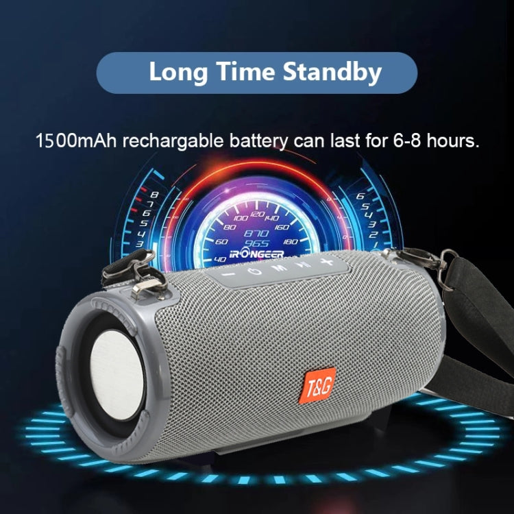 T&G TG324 High Power Waterproof Portable Bluetooth Speaker Support FM / TF Card(Gray) - Desktop Speaker by T&G | Online Shopping UK | buy2fix