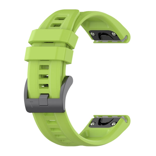 For Garmin Fenix 7X Solar 26mm Silicone Sport Pure Color Watch Band(Lime Green) - Smart Wear by buy2fix | Online Shopping UK | buy2fix