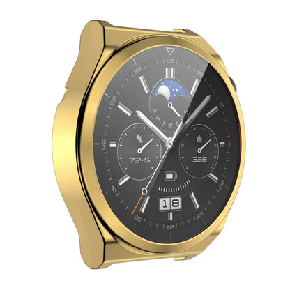 For Huawei Watch GT 3 Pro 46mm ENKAY Full Coverage Electroplated Soft TPU Case with Screen Protection(Golden) - Watch Cases by ENKAY | Online Shopping UK | buy2fix