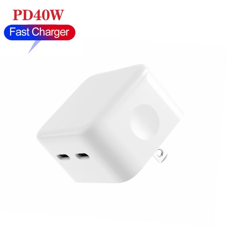 SDC-40W Dual PD USB-C / Type-C Charger for iPhone / iPad Series, US Plug - Apple Accessories by buy2fix | Online Shopping UK | buy2fix