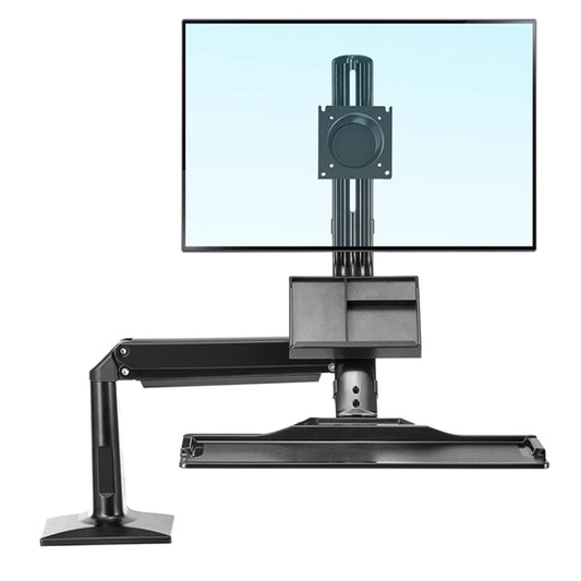 NORTH BAYOU NB35 Ergonomic 19-27 Inch Monitor Holder with Foldable Keyboard Tray Full Motion Sit-Stand Workstation - Computer & Networking by buy2fix | Online Shopping UK | buy2fix