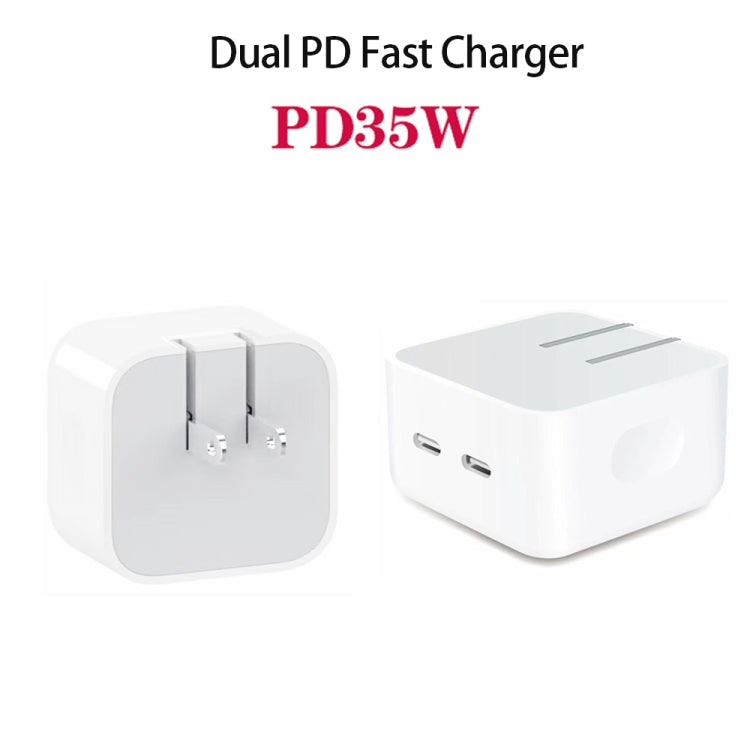 PD 35W Dual USB-C / Type-C Ports Charger for iPhone / iPad Series, US Plug - Apple Accessories by buy2fix | Online Shopping UK | buy2fix