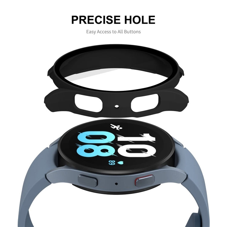 For Samsung Galaxy Watch5 44mm ENKAY Hat-Prince Full Coverage PC Frame + 9H Tempered Glass Case(Deep Green) - Watch Cases by ENKAY | Online Shopping UK | buy2fix