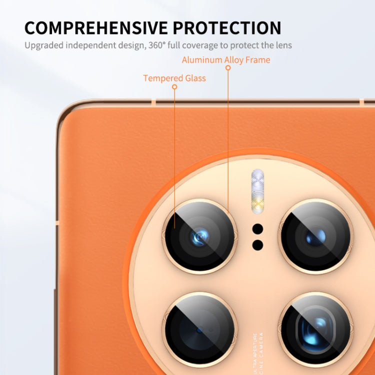 For Huawei Mate 50 Pro ENKAY 9H Rear Camera Aluminium Alloy Tempered Glass Film(Golden) - Huawei Tempered Glass by ENKAY | Online Shopping UK | buy2fix