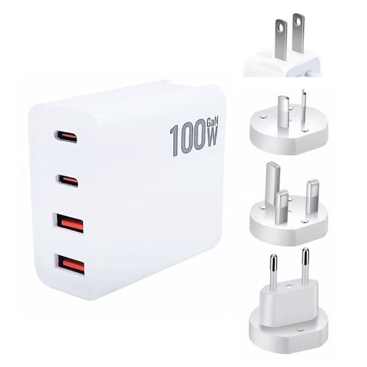 GaN 100W Dual USB+Dual USB-C/Type-C Multi Port Charger with  1.8m Type-C to MagSafe 1 / L Header Data Cable US / EU / UK / AU Plug - Cable & Adapter by buy2fix | Online Shopping UK | buy2fix