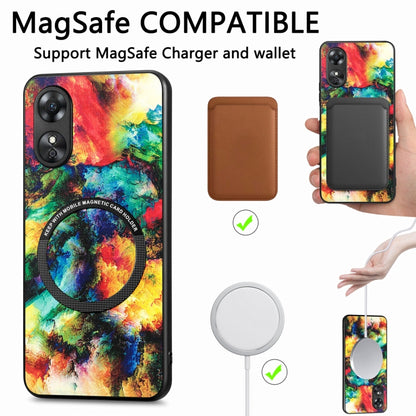 For OPPO A17 Colored Drawing Leather Back Cover Magsafe Phone Case(Emerald) - OPPO Cases by buy2fix | Online Shopping UK | buy2fix