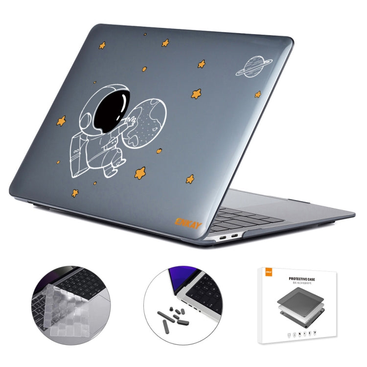 For MacBook Air 13.6 2022/2024 A2681 (M2) / A3113 (M3) ENKAY Hat-Prince 3 in 1 Spaceman Pattern Laotop Protective Crystal Case with TPU Keyboard Film / Anti-dust Plugs, Version:US(Spaceman No.5) - MacBook Air Cases by ENKAY | Online Shopping UK | buy2fix