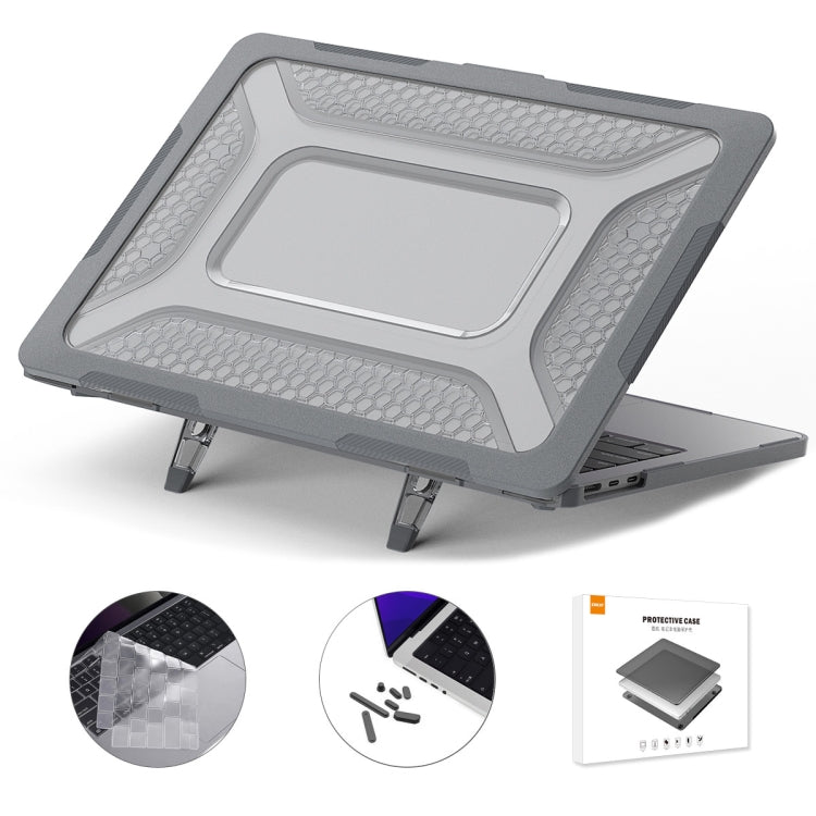 For MacBook Air 13.6 A2681 ENKAY Hat-Prince 3 in 1 Protective Bracket  Case Cover Hard Shell with TPU Keyboard Film / Anti-dust Plugs, Version:US(Grey) - MacBook Air Cases by ENKAY | Online Shopping UK | buy2fix