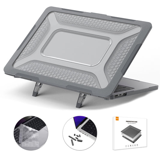 For MacBook Air 13.6 A2681 ENKAY Hat-Prince 3 in 1 Protective Bracket  Case Cover Hard Shell with TPU Keyboard Film / Anti-dust Plugs, Version:EU(Grey) - MacBook Air Cases by ENKAY | Online Shopping UK | buy2fix