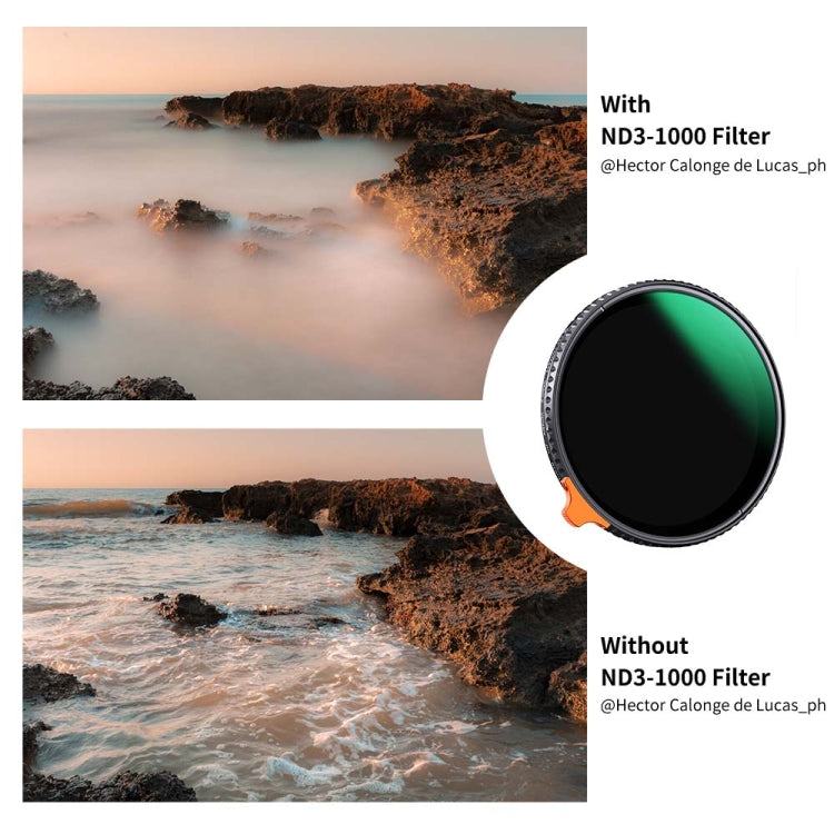 K&F CONCEPT KF01.2012 Nano-X Series 82mm ND3~ND1000 Ultra-thin Adjustable ND Filter HD Anti-Reflection Green Film With Lever - Camera Accessories by K&F | Online Shopping UK | buy2fix