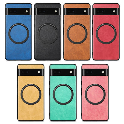 For Google Pixel 6A Solid Color Leather Phone Case(Brown) - Google Cases by buy2fix | Online Shopping UK | buy2fix