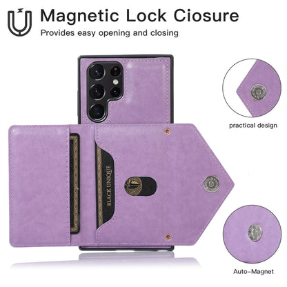 For Samsung Galaxy S23 Ultra 5G Cross-body Wallet Card Bag Leather Phone Case(Purple) - Galaxy S23 Ultra 5G Cases by buy2fix | Online Shopping UK | buy2fix