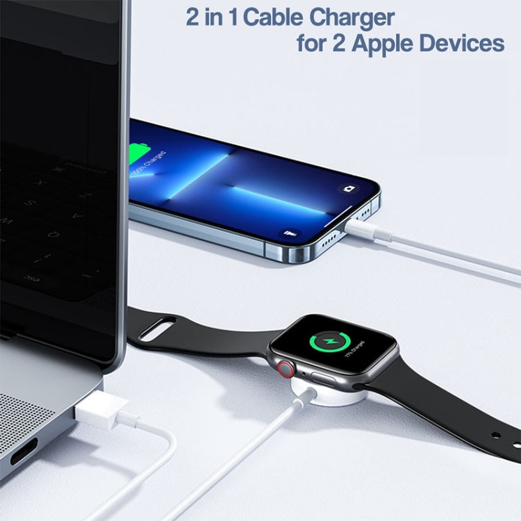 For Apple Watch Series & iPhone 2 in 1 USB Magnetic Charging Cable 1.2m - Charger / Holder by buy2fix | Online Shopping UK | buy2fix