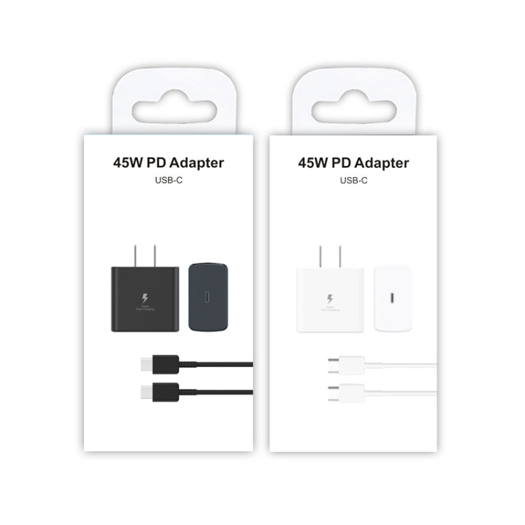 M135 45W USB-C / Type-C Port Fast Charger with 5A Type-C to Type-C Cable, US Plug(Black) -  by buy2fix | Online Shopping UK | buy2fix