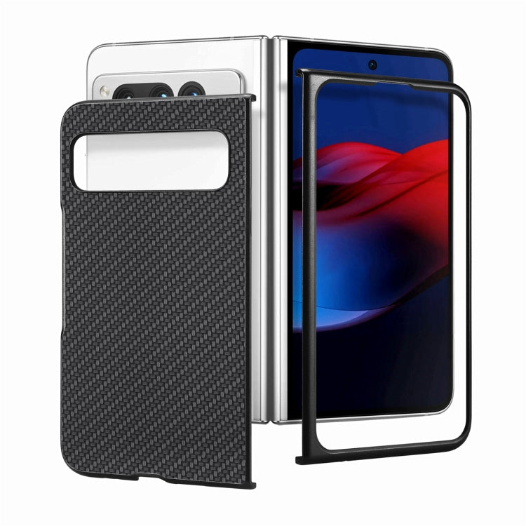 For Google Pixel Fold Carbon Fiber Texture Leather Back Cover Phone Case(Black) - Google Cases by buy2fix | Online Shopping UK | buy2fix