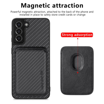 For Samsung Galaxy S21+ 5G Carbon Fiber Leather Card Magsafe Magnetic Phone Case(Black) - Galaxy S21+ 5G Cases by buy2fix | Online Shopping UK | buy2fix