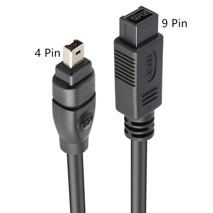 JUNSUNMAY FireWire High Speed Premium DV 800 9 Pin Male To FireWire 400 4 Pin Male IEEE 1394 Cable, Length:1.8m - 1394 Series by JUNSUNMAY | Online Shopping UK | buy2fix