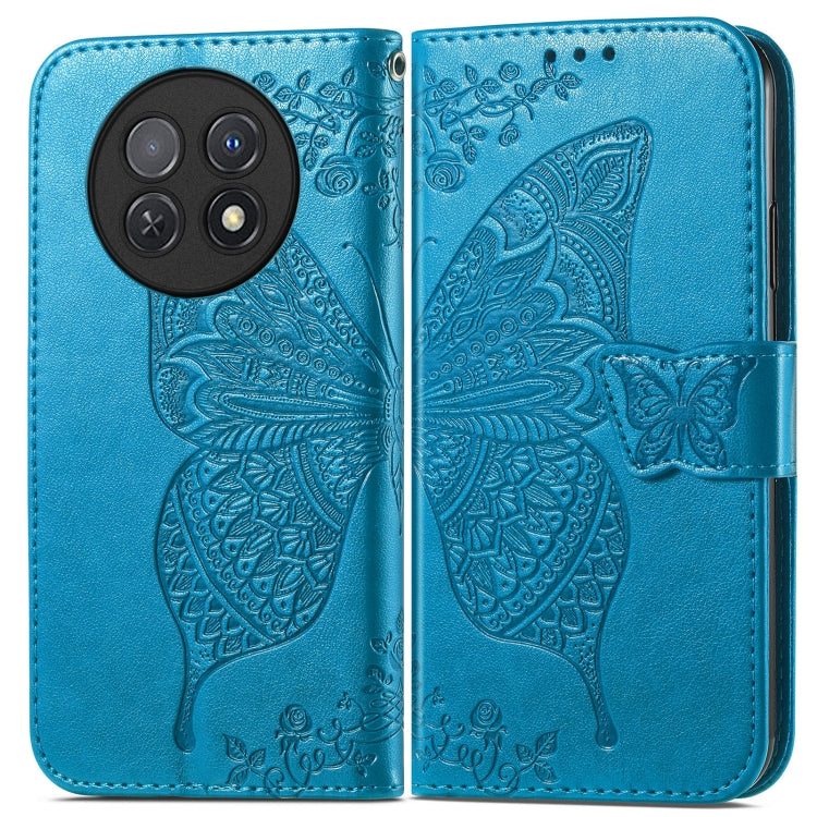 For Huawei Enjoy 60X Butterfly Love Flower Embossed Leather Phone Case(Blue) - Huawei Cases by buy2fix | Online Shopping UK | buy2fix