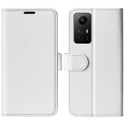 For Redmi Note 12S R64 Texture Horizontal Flip Leather Phone Case(White) - Xiaomi Cases by buy2fix | Online Shopping UK | buy2fix