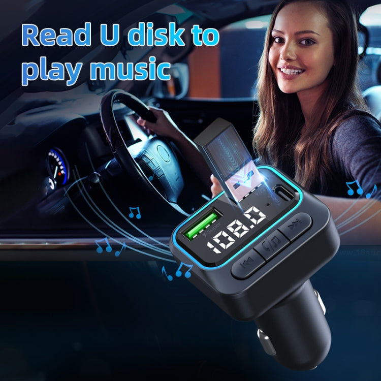 C40 Type-C + Dual USB QC3.0 Car Charger Bluetooth Hands-free Call Adapter Car MP3 Music Player - Car Charger by buy2fix | Online Shopping UK | buy2fix