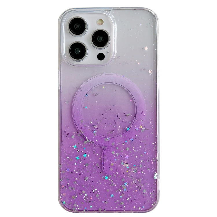 For iPhone 12 Pro MagSafe Glitter Hybrid Clear TPU Phone Case(Purple) - iPhone 12 / 12 Pro Cases by buy2fix | Online Shopping UK | buy2fix