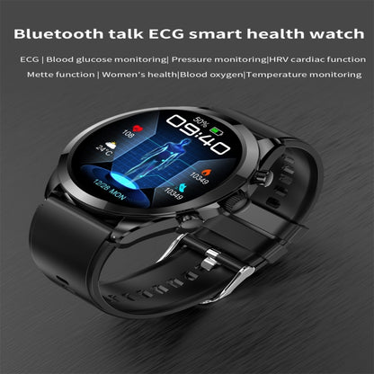 ET440 1.39 inch Color Screen Smart Silicone Strap Watch,Support Heart Rate / Blood Pressure / Blood Oxygen / Blood Glucose Monitoring(Black) - Smart Watches by buy2fix | Online Shopping UK | buy2fix