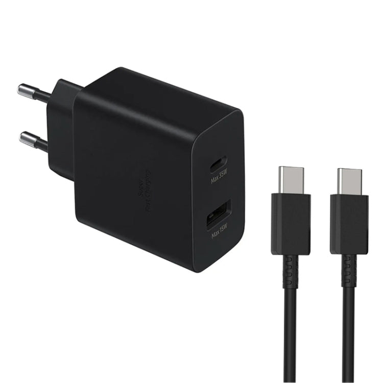 35W USB-C / Type-C + USB Charger Supports PPS / PD Protocol with Dual Type-C Cable, EU Plug - USB Charger by buy2fix | Online Shopping UK | buy2fix