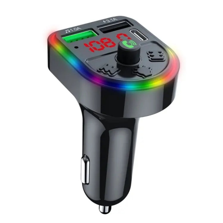 F21 PD + USB Car Charger Bluetooth Car Adapter Handsfree Call FM Transmitter MP3 Music Player - Bluetooth Car Kits by buy2fix | Online Shopping UK | buy2fix