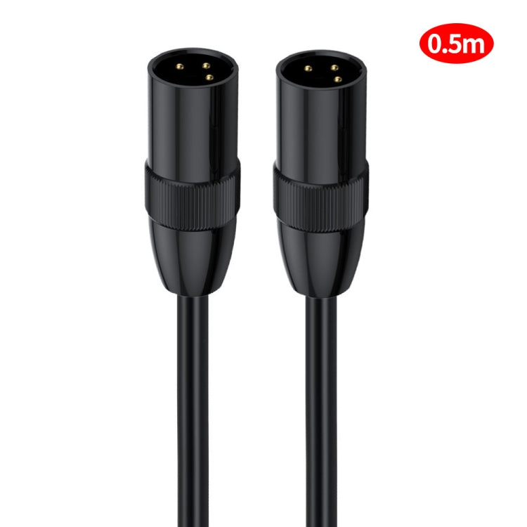 JUNSUNMAY XLR Male to Male Mic Cord 3 Pin Audio Cable Balanced Shielded Cable, Length:0.5m - Microphone Audio Cable & Connector by JUNSUNMAY | Online Shopping UK | buy2fix