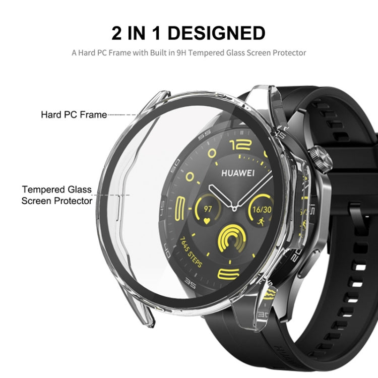 For Huawei Watch GT 4 46mm ENKAY Hat-Prince Full Coverage PC + Tempered Film Integrated Watch Protective Case(Transparent) - Watch Cases by ENKAY | Online Shopping UK | buy2fix