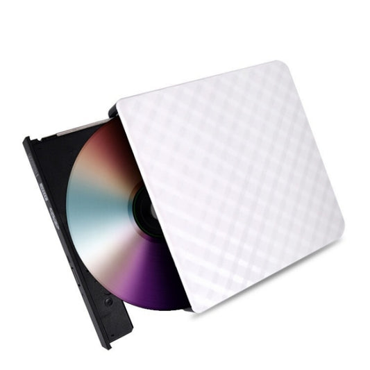 633 Rhombus Pattern USB3.0 Computer Laptop External Optical Drive Burner DVD Write(White) - Rewritable Drive by buy2fix | Online Shopping UK | buy2fix