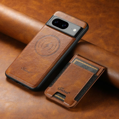 For Google Pixel 8 Pro Suteni H17 Oil Eax Leather Detachable Wallet Phone Case(Brown) - Google Cases by Suteni | Online Shopping UK | buy2fix