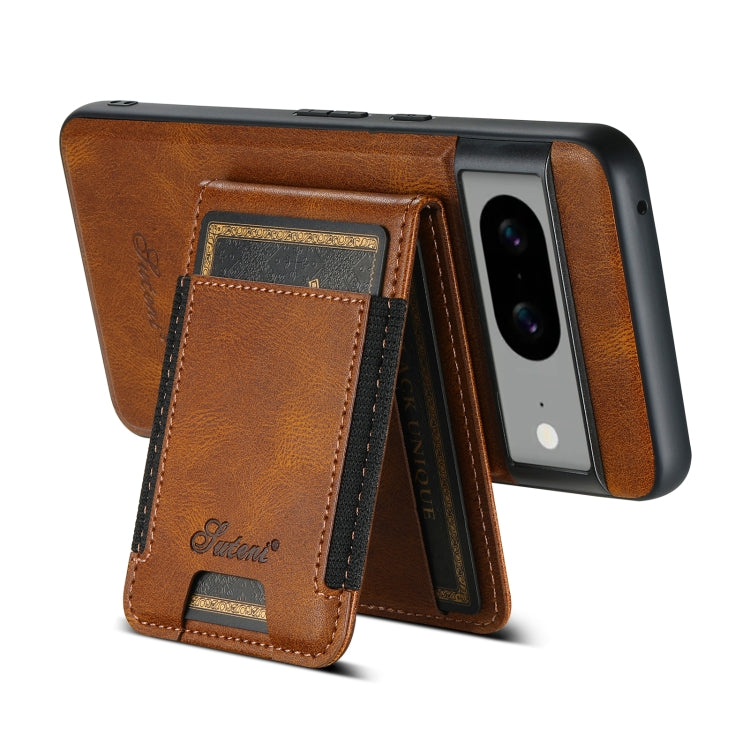 For Google Pixel 8 Pro Suteni H17 Oil Eax Leather Detachable Wallet Phone Case(Brown) - Google Cases by Suteni | Online Shopping UK | buy2fix