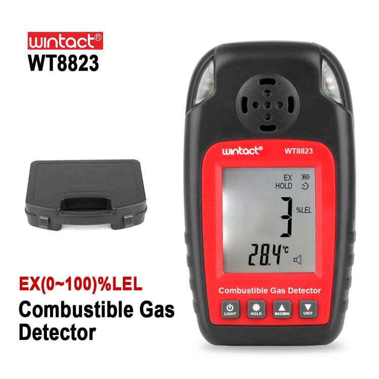 Wintact WT8823 Combustible Gas Alarm Detector Gas Leakage Flammable Natural Digital LCD Display Gas Leak Detector Monitor Gas Analyzer - Gas Monitor by Wintact | Online Shopping UK | buy2fix