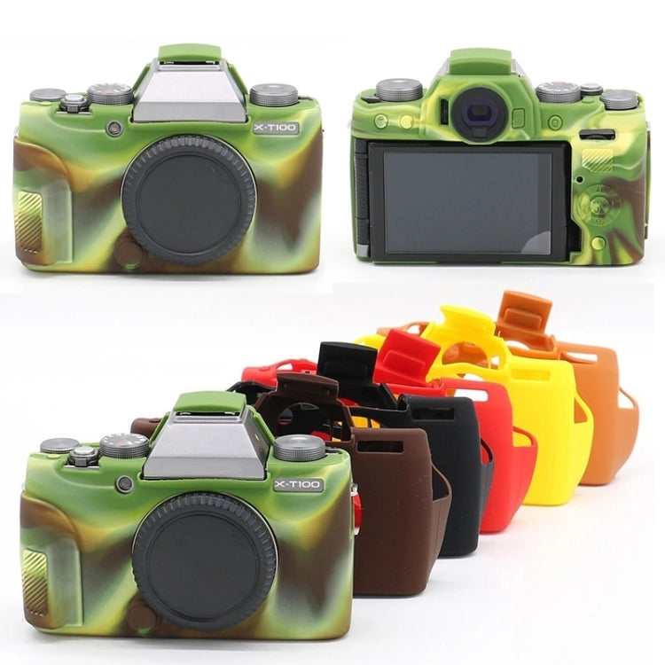 Richwell Soft Silicone TPU Skin Body Rubber Camera Case Bag Full Cover for Fujifilm Fuji X-T100 Digital Camera(Camouflage) - Protective Case by Richwell | Online Shopping UK | buy2fix