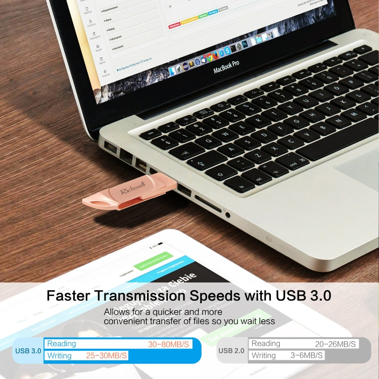 Richwell DXZ65 USB Flash Disk 32G 3 in 1 Micro USB + 8 Pin + USB 3.0 Compatible IPhone & IOS(Silver) - U Disk & Card Reader by Richwell | Online Shopping UK | buy2fix