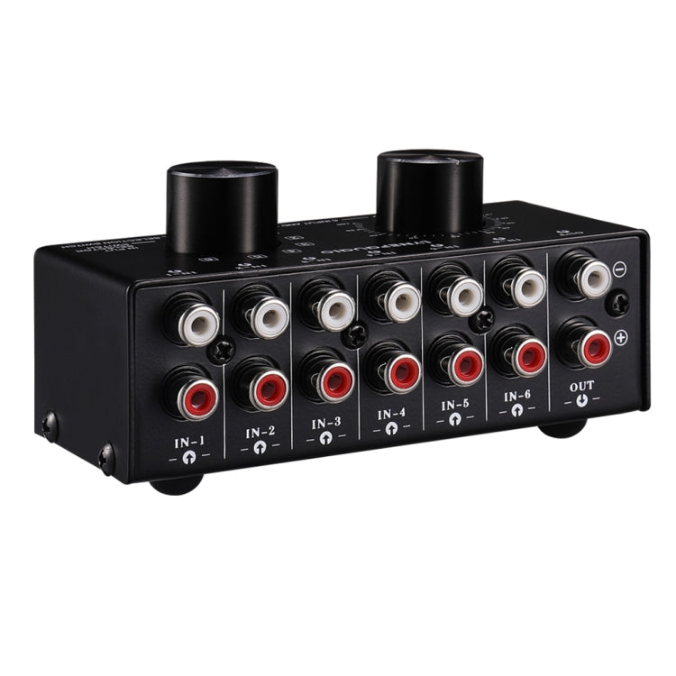 B016 6 Input 1 Output Audio Signal Source Selection Switcher, Output Volume Adjustment Control RCA Port - Consumer Electronics by buy2fix | Online Shopping UK | buy2fix