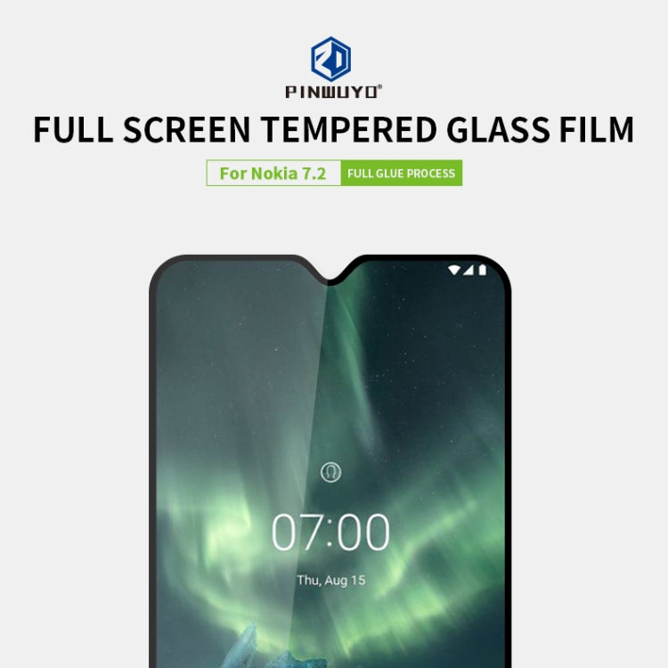 For Nokia 7.2 PINWUYO 9H 2.5D Full Screen Tempered Glass Film(Black) - Nokia Tempered Glass by PINWUYO | Online Shopping UK | buy2fix